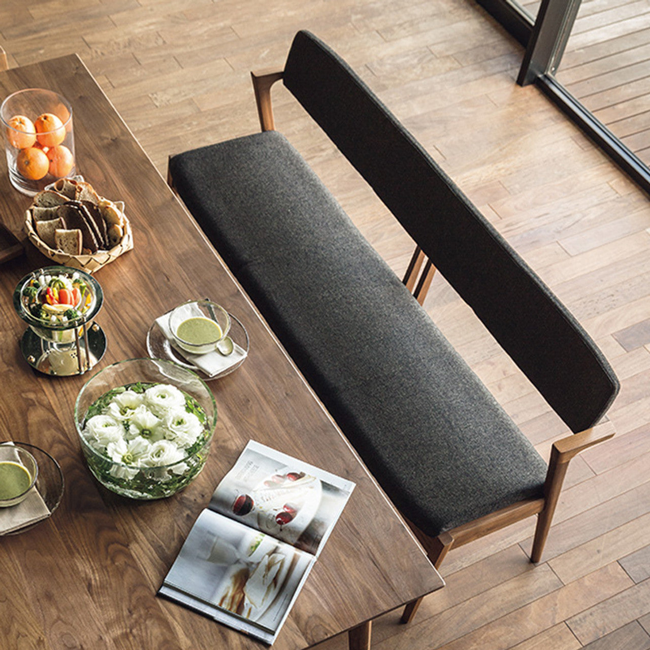 Kyoto Curve Backrest Bench