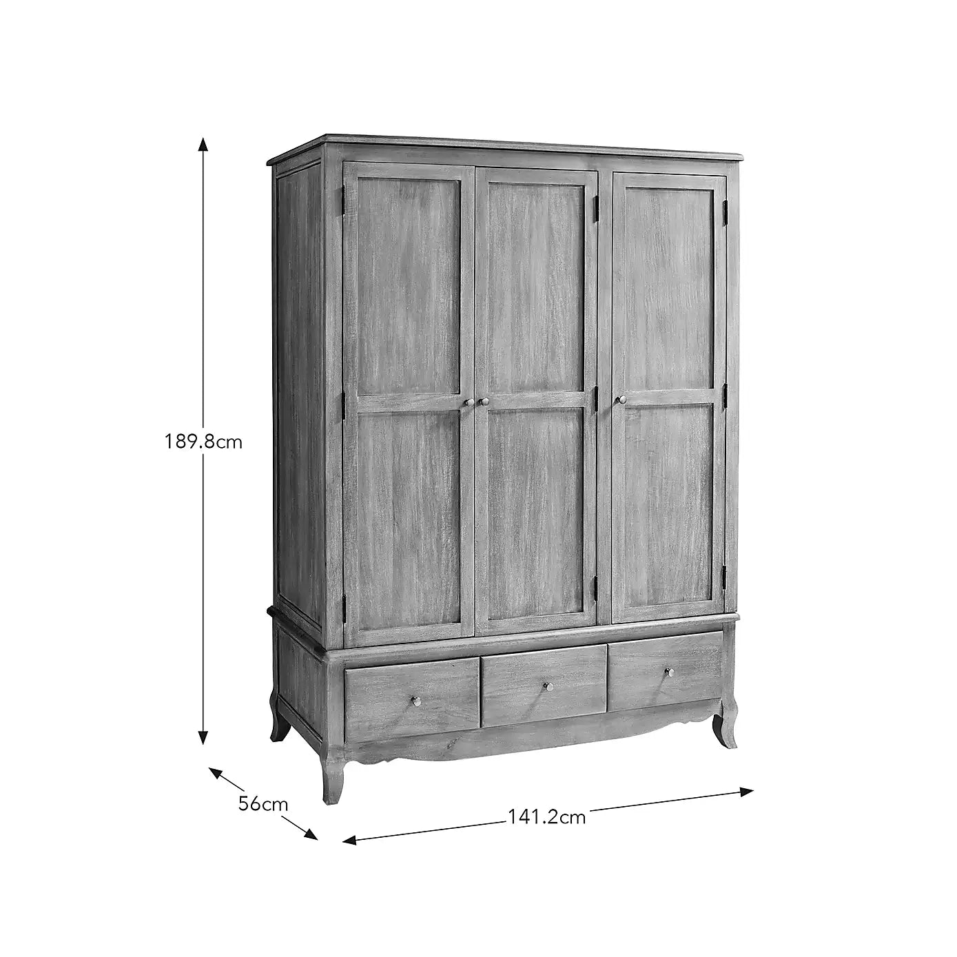 Versailles Three-Door Wardrobe