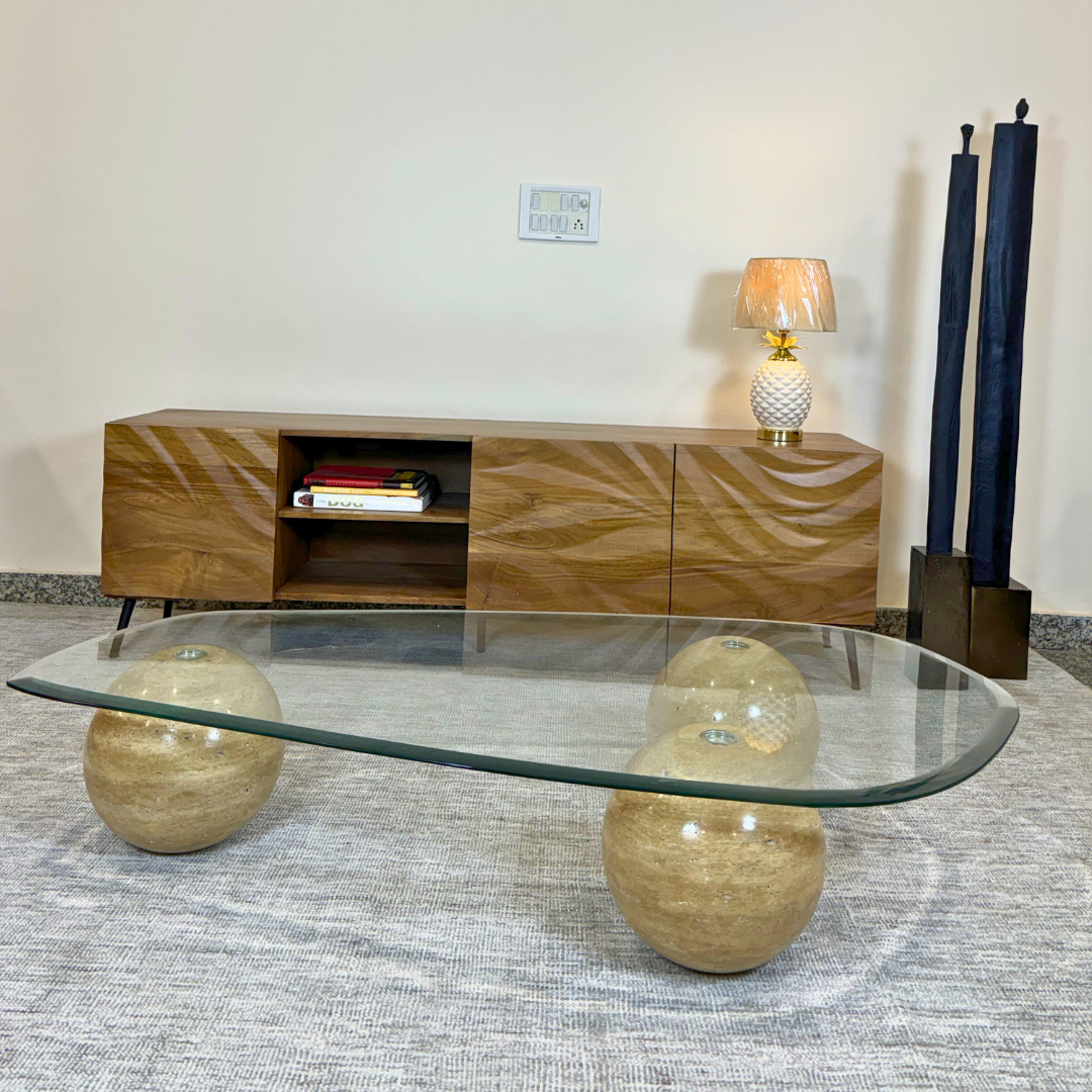 Triune Travertine Coffee Table
