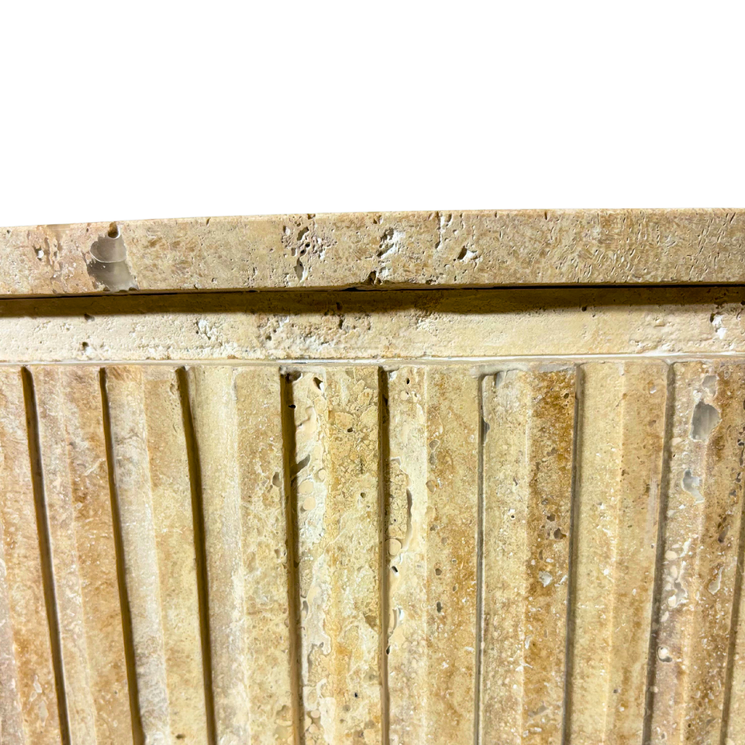 Fluted Column Travertine Coffee Table