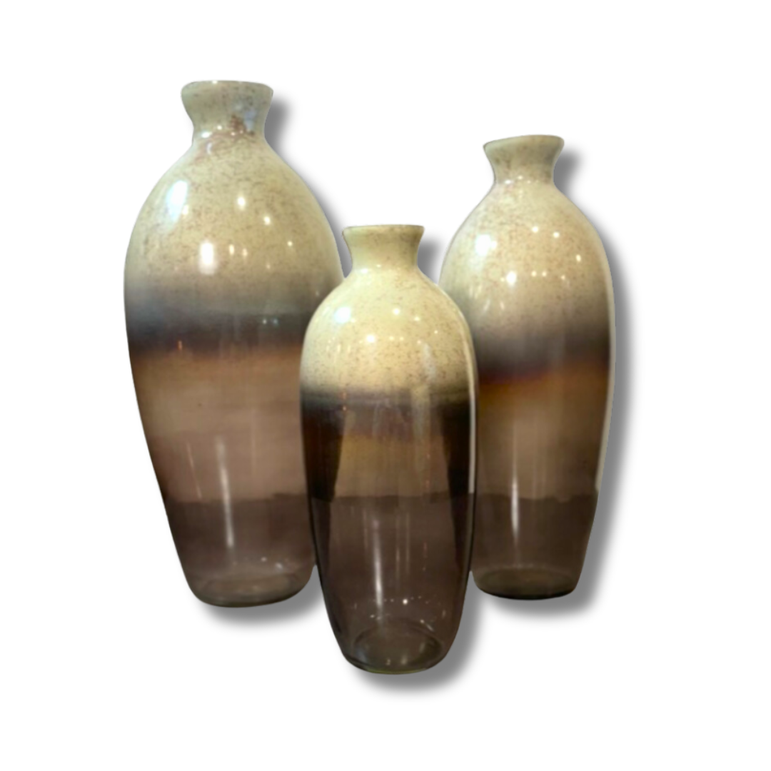 Muse Collection's Curved Glass Vase - set of 3