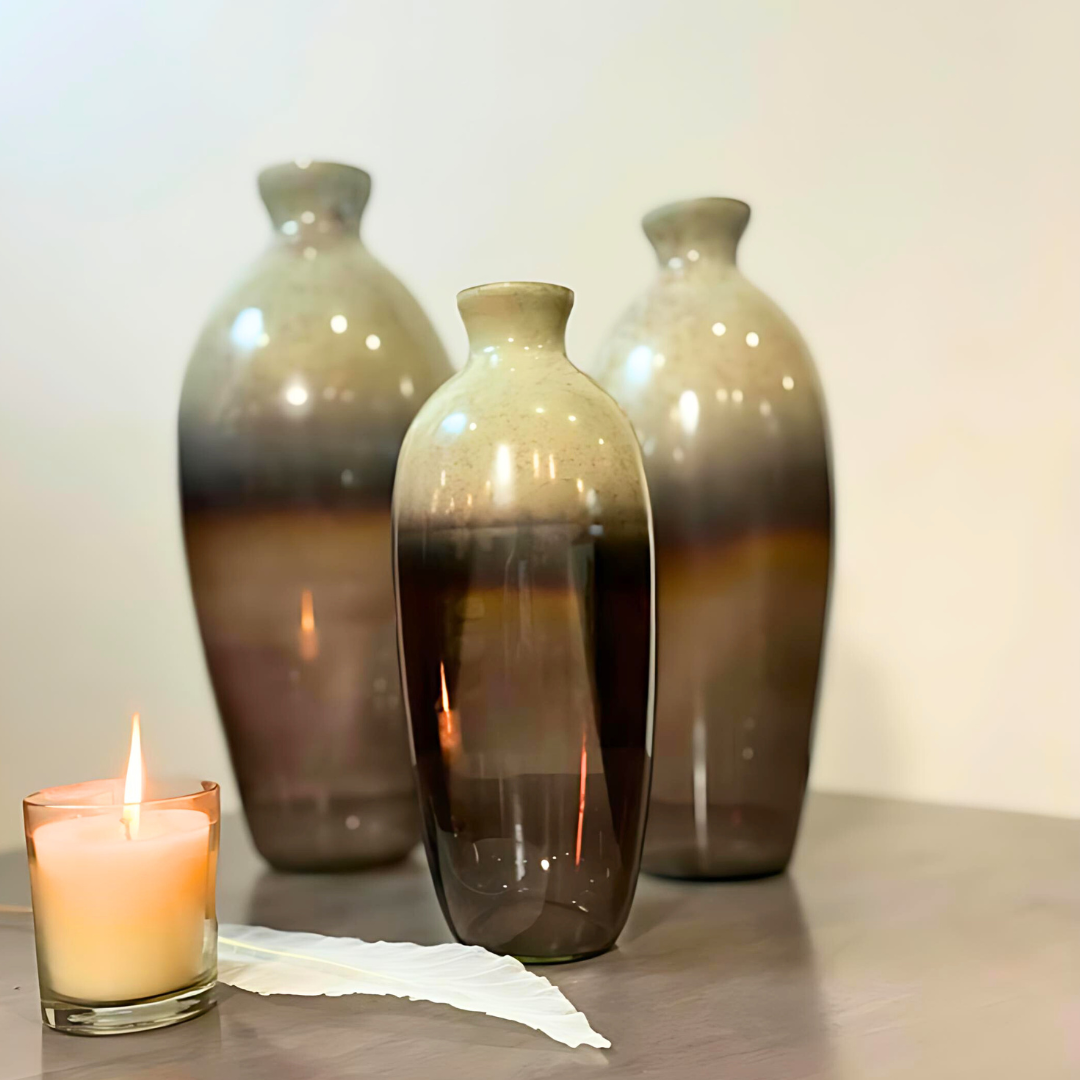 Muse Collection's Curved Glass Vase - set of 3