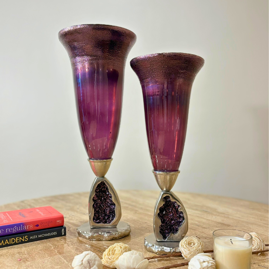 Amethyst Collection's Trumpet Vase - set of 2 vases