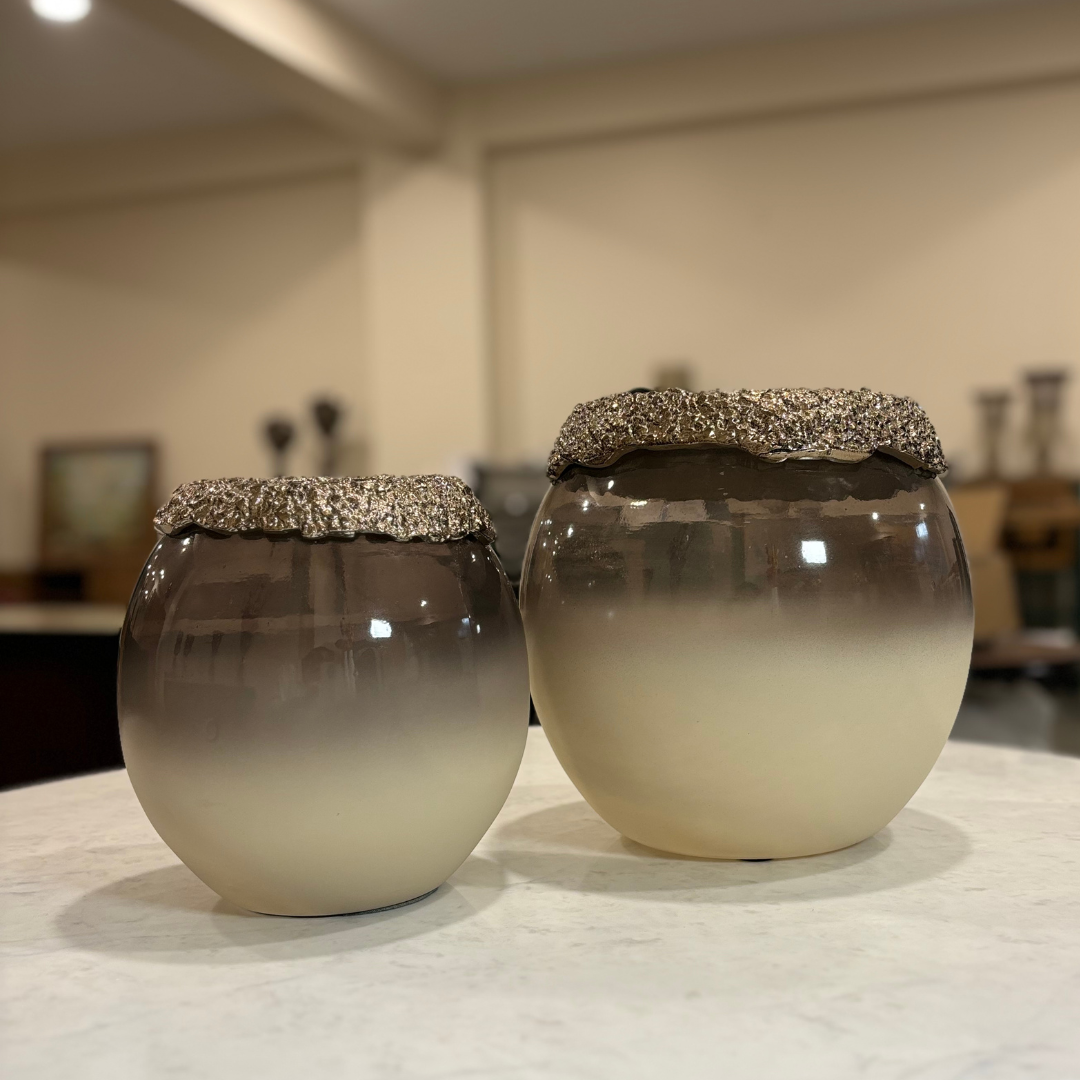 Aurora Collection's Bowl Vase - set of 2 vases
