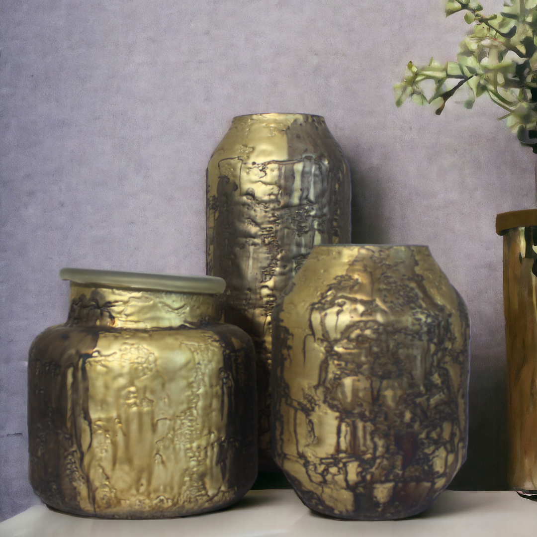 Terra Collection Glass Vase - set of 3 vases