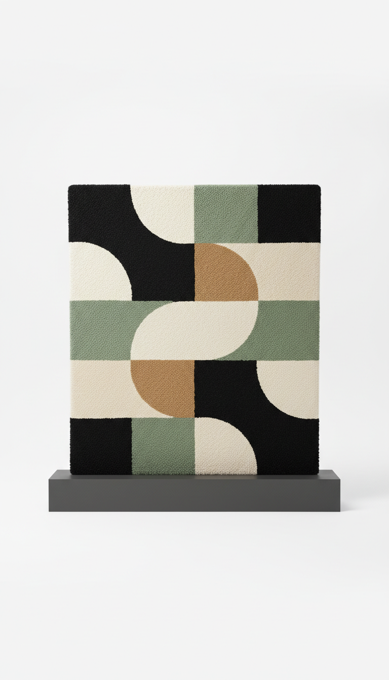 Hand-Tufted Geometric Wool Rug
