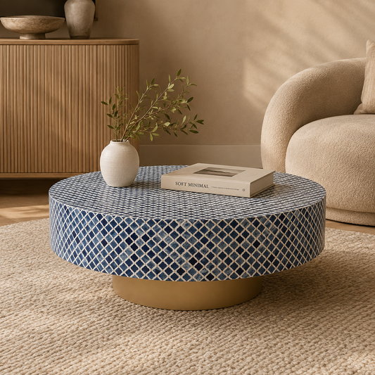 Mosaic Halo Bone Inlay Coffee Table