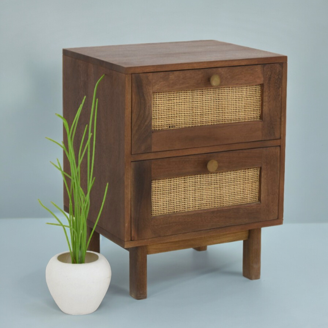 The Vintage Rattan Nightstand