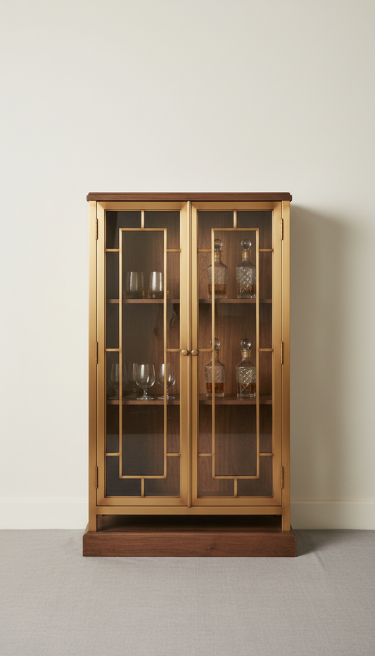 Bespoke antique gold drinks cabinet