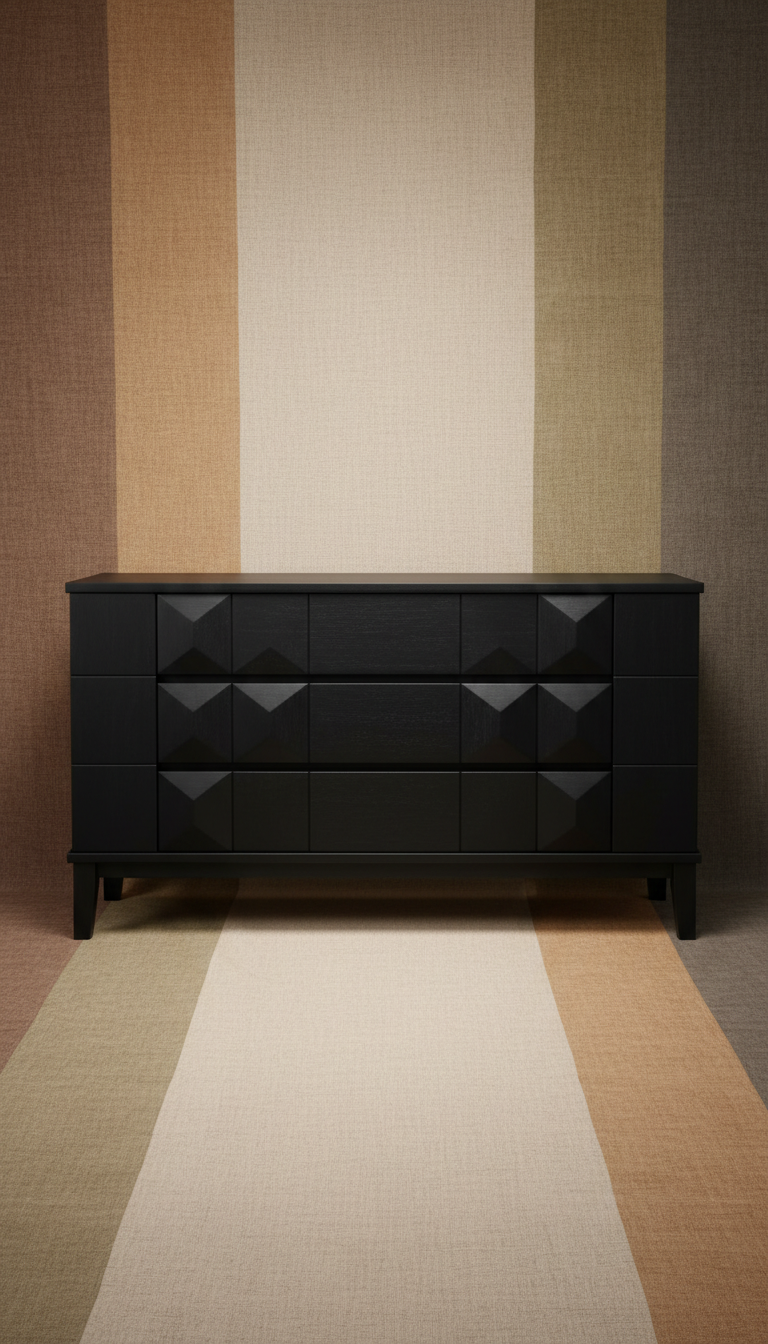 Handcrafted ebony credenza